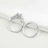 she 2 Pcs Wedding Ring Set Trendy Jewelry 925 Sterling Silver 2.3 Ct Princess Cut AAAAA CZ Engagement Rings For Women 211217