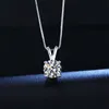 Collier avec pendentifs Solitaire en diamant de laboratoire blanc 6mm/8mm, collier ras du cou en argent Sterling 925, bijoux à la mode pour femmes XN117