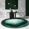 Tapete redondo verde do gradiente de luxo moderno para o tapete do assoalho da sala de visitas para a cadeira de café da mesa da mesa do quarto abstrato 210317