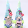 Moederdag Gnomes Happy Mother's Day I Love You Mom Letters Print Dwarf Pop Lente Bloemen Hat Gnomes Desktop Decoratie