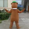 Performance Hat Bear Mascot Costumes Christmas Fancy Party Dress Personaggio dei cartoni animati Outfit Suit Adulti Taglia Carnevale Pasqua Abbigliamento a tema pubblicitario