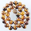Wojiaer Natural Stone Yellow Tiger Eye Beads 4 6 8 10 12mm Mala Bead for DIY 개인 팔찌 목걸이 보석 제조 By919