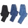 Jeans skinny elásticas elásticas femininas Plus size 5XL 6xl moda mulheres preta azul bolso mãe esticar calças jeans 210629