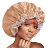 Женщины большой размер шапки красота печати сатин шелковый капот новый очень большой сатин подстроированный капот ночной шапкой головной крышка капота шляпа капота SA