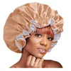 Femmes grande taille casquette beauté impression Satin soie Bonnet nouveau Extra Large Satin doublé Bonnet sommeil nuit Cap tête couverture Bonnet chapeau sa