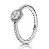 Real 925 Sterling Silver Ring Classic Elegant Zircon Menina Anéis para o presente das mulheres Jóias Banquet