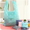 Bolsas de compras reutilizables plegables de 6 estilos, bolsas de comestibles de almacenamiento ecológico, bolso de compras con estampado de lunares y rayas de estrellas, 53*35cm 2 Y2