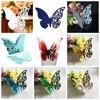 50pcs / lot creux de carte de coupe papillon creux Verre de vin Verre Laser Nom de papier coupé Place Cartes Soutrtes Favoris Party Party Baby Shower Table Decorations HY0224