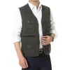 Coletes masculinos jaqueta de verão para homens algodão solto multi-bolso ferramentas portáteis ao ar livre colete de pesca resistente ao desgaste outerwear pl3139