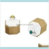 Verpackung Jewelrypcs Ring Display Stand Schmuck gebürstetes PU achteckige Box Dekoration Pografie PO Requisiten weiße Beutel, Taschen Drop Lieferung 20