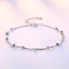 925 Sello Joyería de plata esterlina Pulsera de mujer de moda de alta calidad Retro Cuadrado Pulsera simple Longitud 20 cm