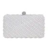 Women's Luxury White Clutch Bag Wedding Party Purse Fashion Evening Mini Ladies Pearl Chain Handbag