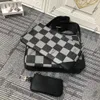 L new Luxurys Designers trio Messenger Bags 45 men's three-piece 965 postman bag The gray pattern highlights the lines of this multi-functional Mosaic design