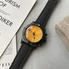 Top AAA mens luxury watch quartz battery 316L steel black case orange face 45mm dial men casual watches
