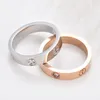 4mm 5mm CT001 Titanium Steel Silver Love Ring Uomo e donna Anelli in oro rosa per amanti Coppia anello per regalo