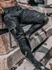 Mannen jeans rechte rits biker Jean broek hoge getailleerde lente herfst streetwear mannelijke desiger gewassen Jean broek broek 211120
