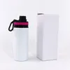 Sublimatie Aluminium Blanks Waterflessen 600ml Hittebestendige Waterkoker Sport Cup Witte Cover Cups met Handvat Groothandel