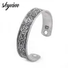 Skyrim Viking Celtics Irish Trinity Knot Bangle Dragon Claw Magnetico Salute regolabile Braccialetti argentati antichi per uomo Donna Q0719