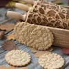 Christmas Rolling Pin Engraved Carved Wood Embossed Rolling Pin Kitchen Tool Rouleau a patisserie Rolo de massa Baking tools 211008