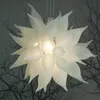 Lampe à suspension contemporaine lustre en cristal blanc givré éclairage lustres en verre soufflé à la main pour salon personnalisé 24 ou 32 pouces