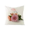 Mothers' Day Gift Pillow Case Linen Car Cushion Cover I Love My Mom Printed Pillowcase Home Sofa Decoration Pillow Cover CCF5640