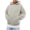 P8DB Men Boys Winter Thicken Plush Long Sleeve Sweatshirt Pullover Drawstring Hoodie Tops with Pocket Fluffy Kangaroo Outwear X0710