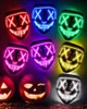 10 kleuren Halloween Horror LED Light Up Funny Masks Festival Cosplay Kostuum Levert Party El Glowing Mask