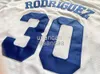 男性の女性の子供たち30 ROORIGUEZ JERSEY JERSEY白いブルーフォントヒップホップストリートカルチャー野球ジャージXS-6XLプロフェッショナルカスタムジャージXS-5XL 6XL