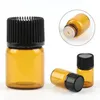 100Pcs Essential Oil Amber Glass Vial with orifice 1-5ml Sample Dram bottle Thin Clear small Perfume Test Bottle