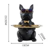 Nordic Frans Bulldog Sculptuur Hond Standbeeld Sieraden Opbergtafel Decoratie Gift Riem Plaat Bril Tray Home Art Statue 210823