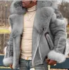 Woolen Coats for Men Faux Fur Turndown Kurtki Kurtki z długim rękawem ciepłe płaszcze 4610510