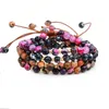 Bracelet en pierre naturelle pour hommes et femmes, perles multicolores réglables faites à la main, corde tressée, bijoux cadeaux pour Couple