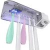 Porta spazzolino sterilizzatore UV 3 in 1 a parete Ricarica USB Organizzatore spazzolino Dispenser dentifricio Asciugacapelli - Bianco