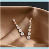 Dangle JewelryDangle Chandelier S925 Pure Sier Zircon Long Earrings for Women of Womens Fashion Korean Temponced Advanced Drop Delivery 202