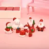 1-7pcs/set Miniature Christmas Tree Santa Claus Snowmen Terrarium Accessories Gift Box Fairy Garden Figurines Doll House Decor Y201020