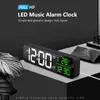 電子デジタル音楽アラーム時計温度日付LED表示アラームクロックデスクトップテーブルデコレーションミラークロック211111