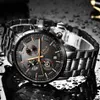 Lige Homens Moda Luxo Relógio Homens Todo Steel Strap Business Quartz Watch para Homens À Prova D 'Água Do Esporte Montre Homme 210527