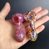 Pipes Glass Smoking Pipe Bubblers Colorful Stripe Glass Heady Pipes Heady Tobacco Pipe Free Shipping