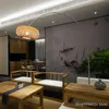 중국 선 낚시 플로어 램프 일본 거실 찻집 LED 바닥 램프 아크 나무 그늘 램파라스 드 pie334d