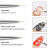 Kits de arte para unhas 3 pçs/conjunto de pincel 7/9/11/15 mm DIY linha de desenho caneta ponto pintura forro pincéis finos para decoração