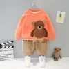 Clothing Sets Children Autumn Winter Clothes Baby Boys Girls Thick Warm T Shirt Pants 2Pcs/sets Kids Toddler Infant Cartoon Tracksuit