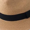Geniş Ağız Şapkalar Yaz Unisex Şerit Güneş Şapka Rahat Tatil Panama Topper Saman Kadınlar Beach Caz Erkekler Katlanabilir Chapeau