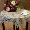 Designer Embroidered Lace Crochet Tablecloth Elegant European Rustic Floral Decoration Chair Cover Runner & Cloth 211103