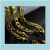 Chains Necklaces & Pendants Jewelrychains Fashion Men Male Link Chain Necklace Gold Stainless Steel Hollow Figaro Snake Cuban Jewelry Drop D