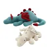 1pc Flying Dragon Plush Toy Green White Cute Fluffy with Wings Life-like Pterosauria Pillow Kids s Gift for Boy 210728