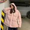 Giacca invernale da donna in cotone imbottito coreano allentato solido corto caldo streetwear moda cappotto di pane a bolle 211008