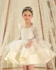 2021 Kwiat Kwiat Kwiat Dresses Suknia Balowa Długie Rękawy Krótkie Liltle Kids Urodziny Korant Weddding Suknie