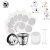 Capsule de café réutilisable pour Nespresso Filtre en acier inoxydable avec couvercle en aluminium Dosette expresso avec dosage inviolable 210712