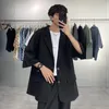 Mäns Jackor HybsKr Kortärmad kostym Torka Män Lös Casual Oversized Jacket Solid Färg Koreansk stil Par Fashion Man