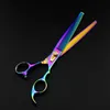 high quality Poetry Kerry 8.0 inch hair scissors cutting/dense teeth thinning 440C material with leather case